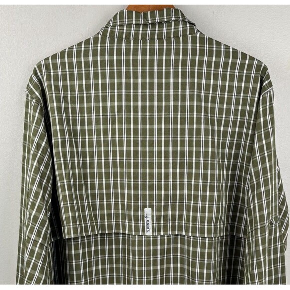 Habit Fisherman Shirt Ivy Green Plaid Long Sleeve Outdoor Vented XL- UPF40 - Picture 8 of 9